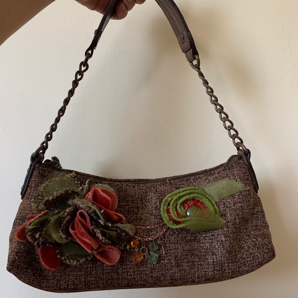 Unique Tweed & Floral Purse
